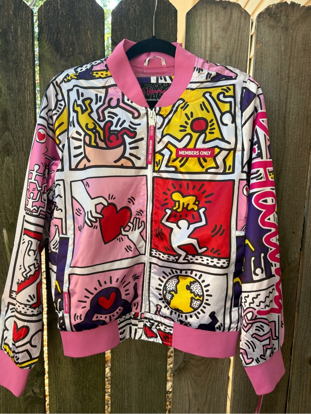BNWT Keith Haring + Members Only Mesh Windbreaker Jacket Tokyo Pop Art L